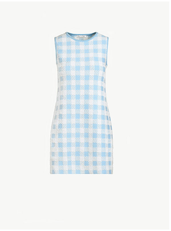 Gingham Jacquard Shift Dress