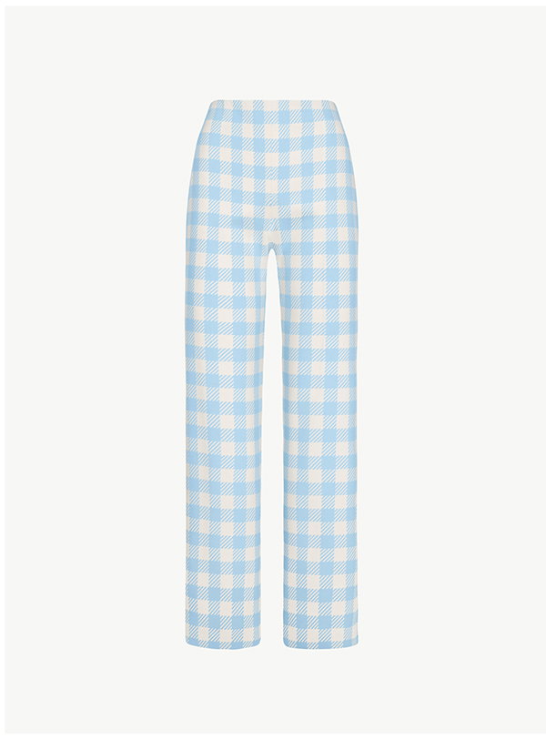 Gingham Wool-Blend Pant