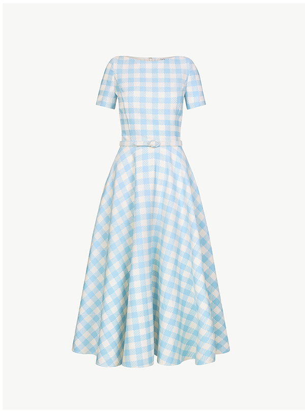 Gingham Wool-Blend Dress