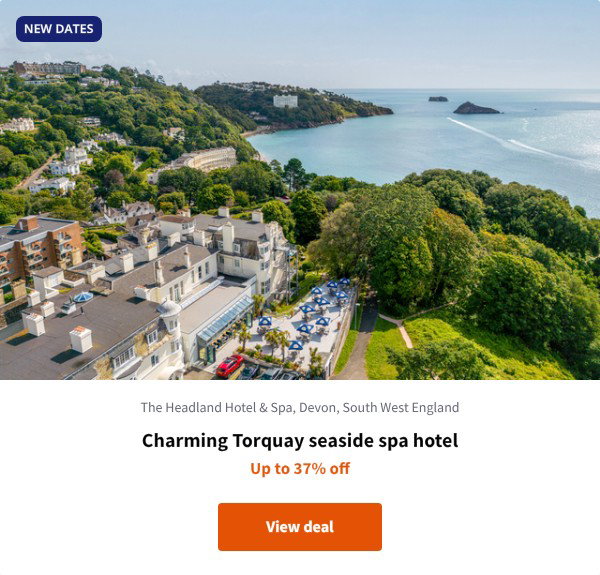 Charming Torquay seaside spa hotel