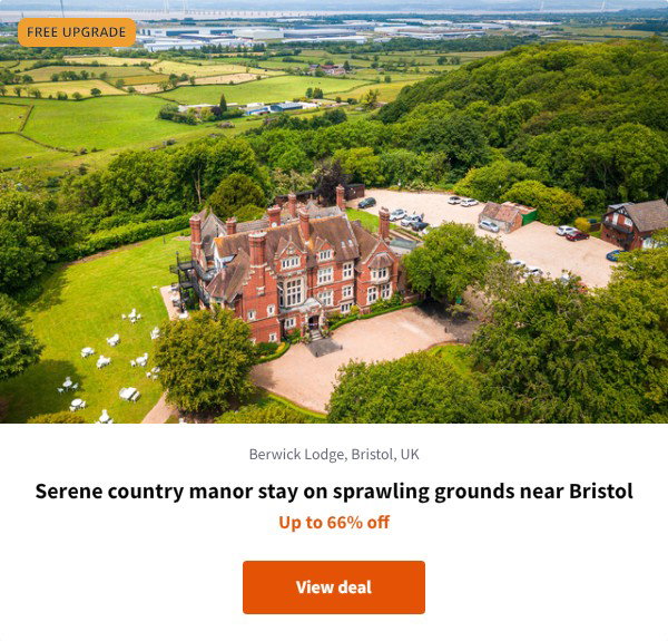 Serene country manor stay on sprawling grounds near Bristol