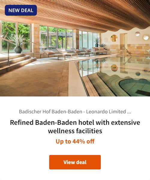 Refined Baden-Baden hotel with extensive wellness facilities