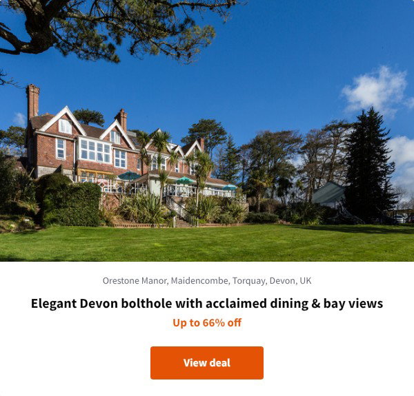 Elegant Devon bolthole with acclaimed dining & bay views