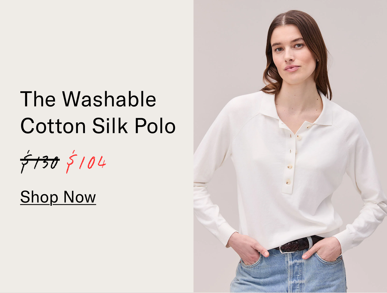 Washable Cotton Silk Polo