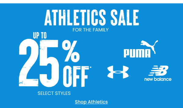 Athletics Sale up to 25% Off Shop Family 
