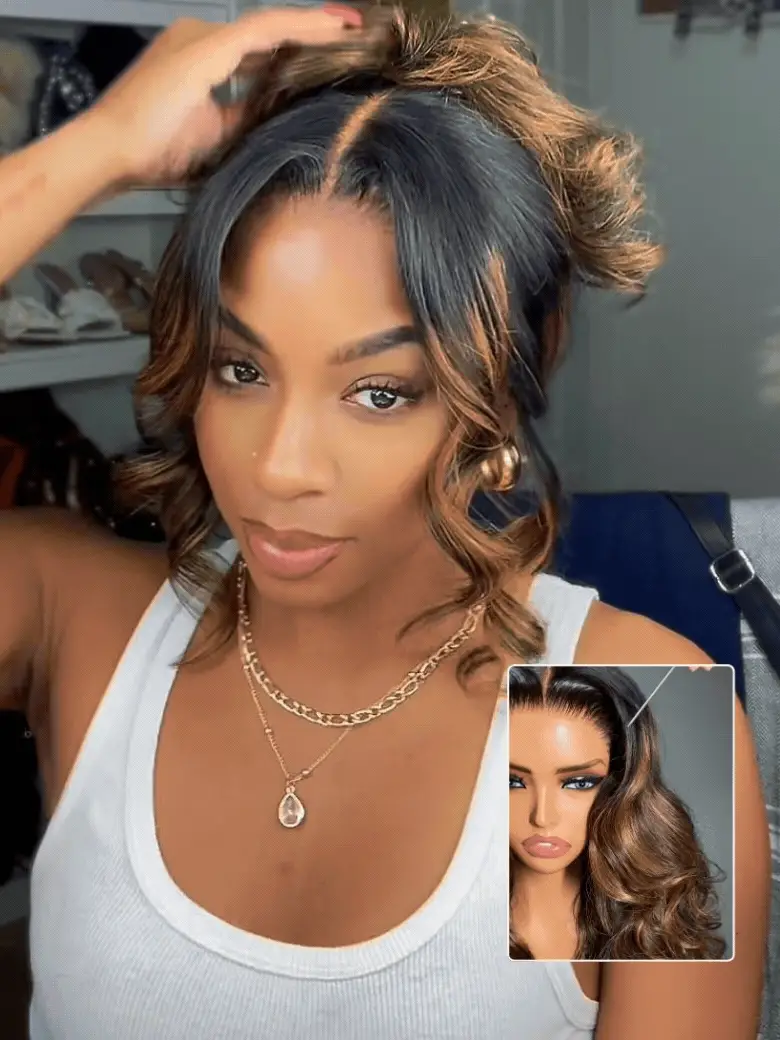 [20''=$139]Sunber 13x4/7x5 Balayage Highlight Body Wave Pre Cut Lace Frontal Wigs With Invisi Drawstring