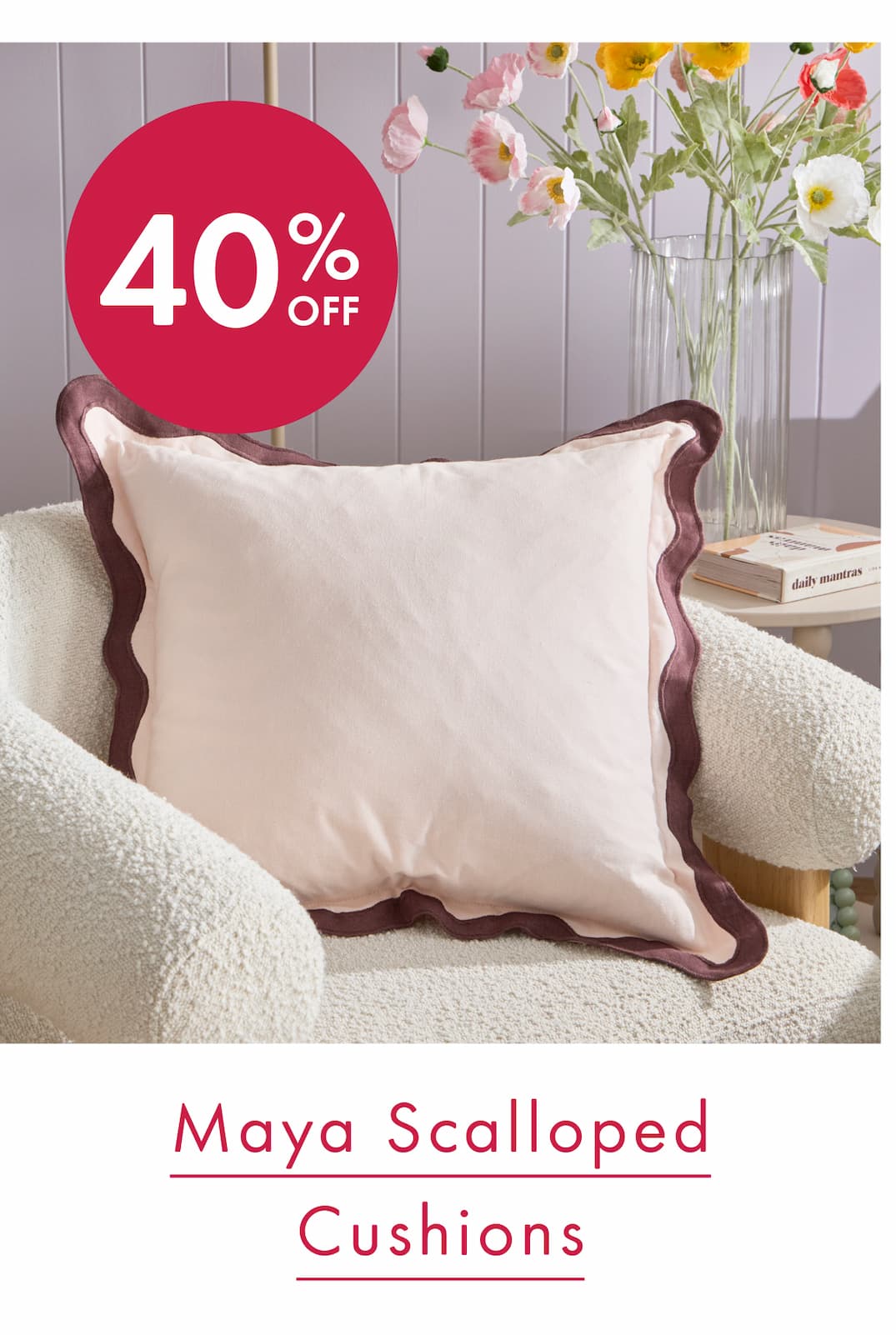 40% Off Maya Scalloped Cushions