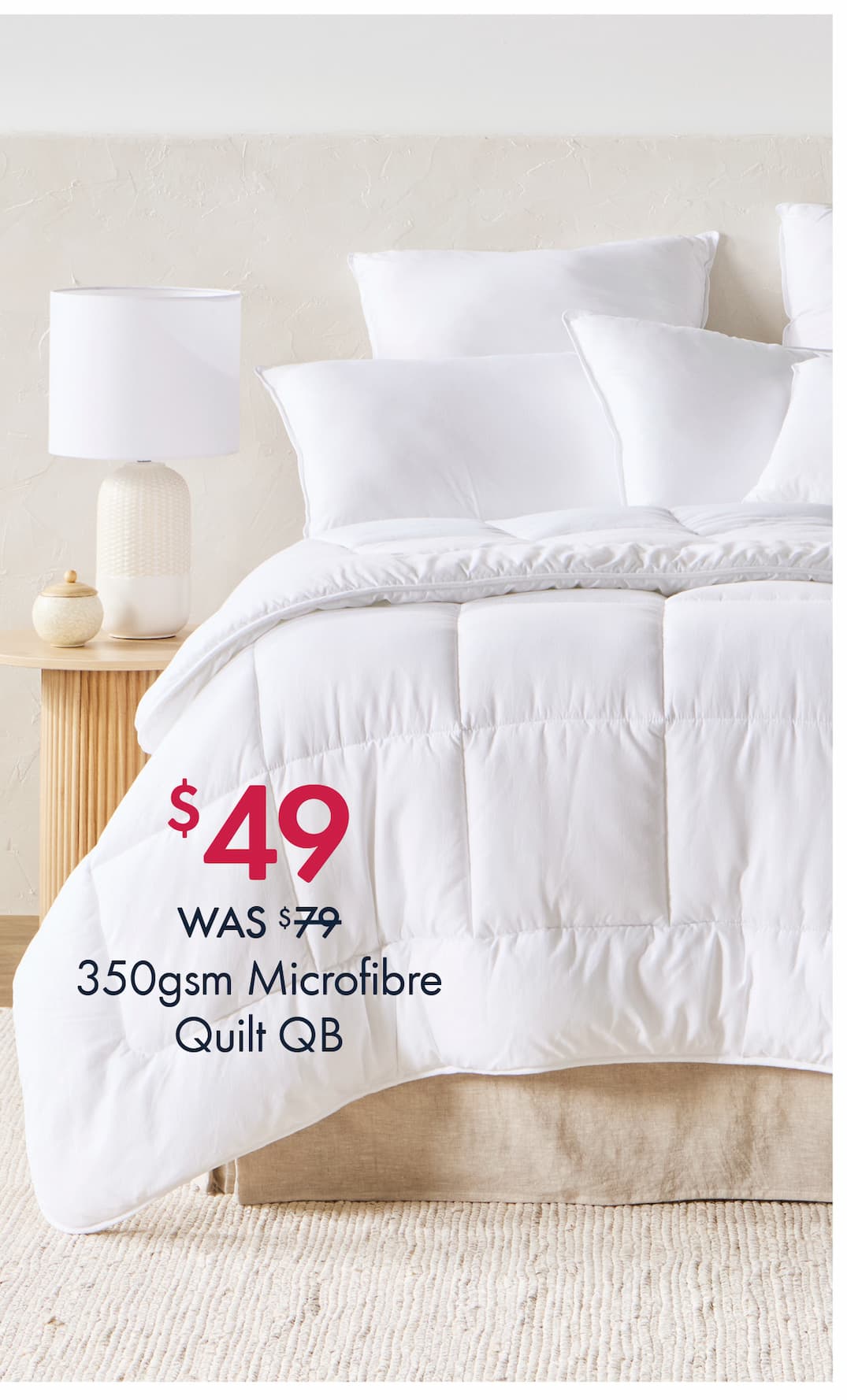 $49 350gsm Microfibre Quilt QB