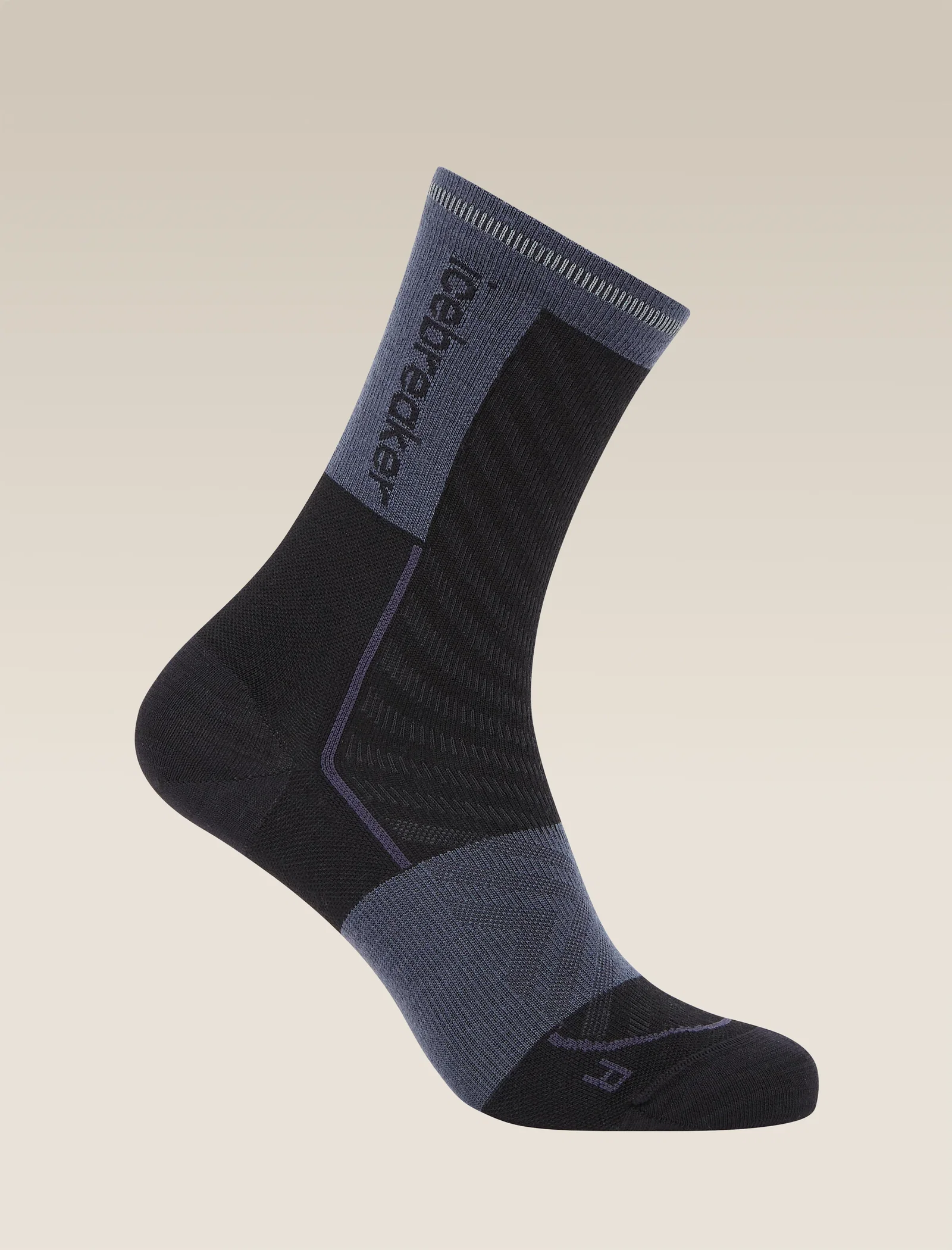 Women's Merino Blend Run+ Ultralight Crew Socks - Black/Graphite / M