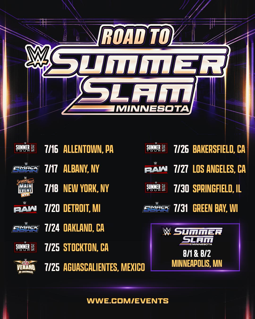 Road to SummerSlam Events