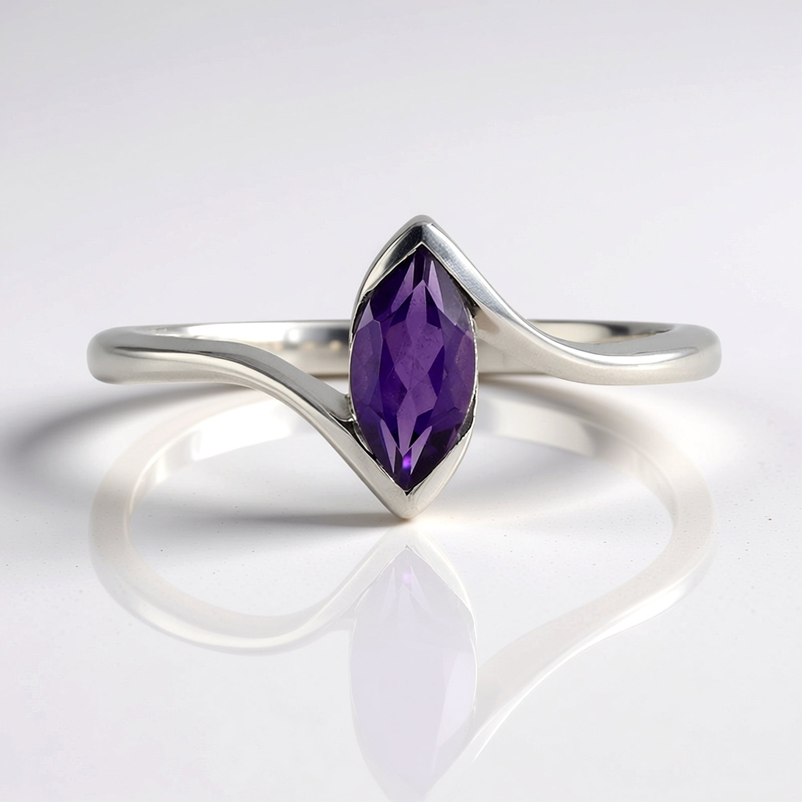 Zilveren Ring met Roségouden Plating en Witte Cambodjaanse Zirkonen – 0,16 ct Geometrisch