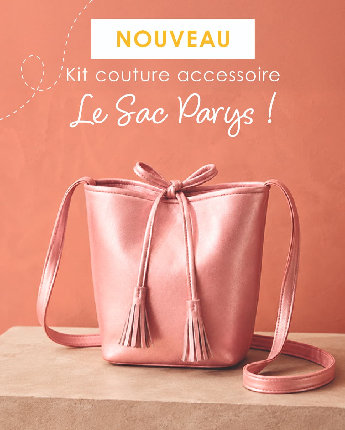 Kit Couture Craftine Sac Parys Rose métallisé