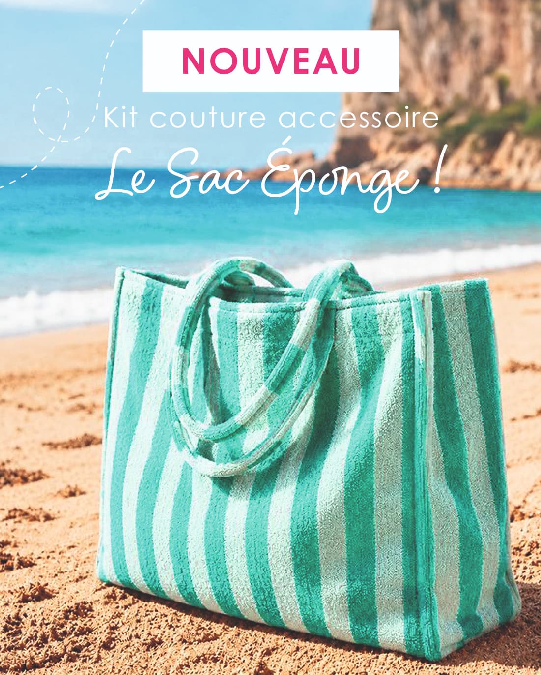 Kit Couture Craftine Sac éponge rayé Vert