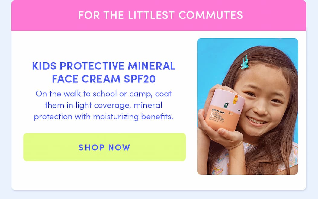 Mineral face cream SPF20, light coverage, mineral protection with moisturizing benefits. 