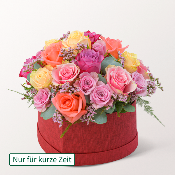 Arrangement Rosenliebe in Herzschachtel für 36,99 €