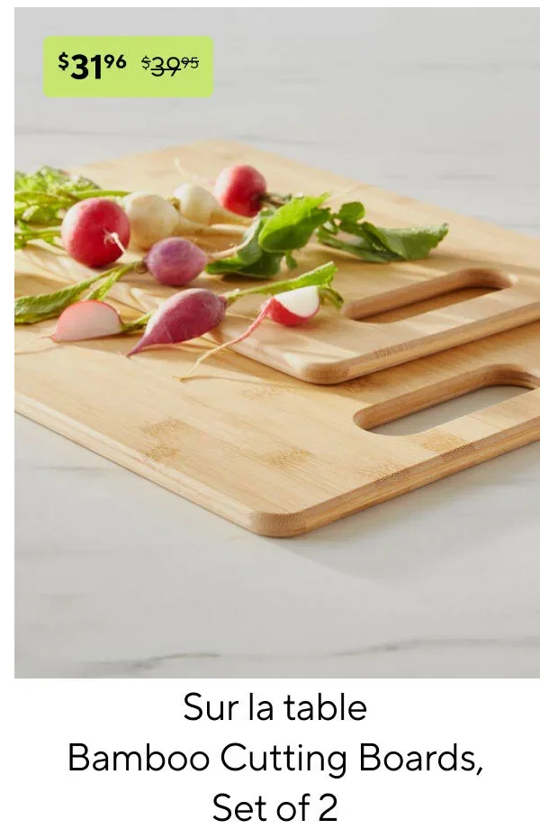 Sur la table Bamboo Cutting Boards, Set of 2