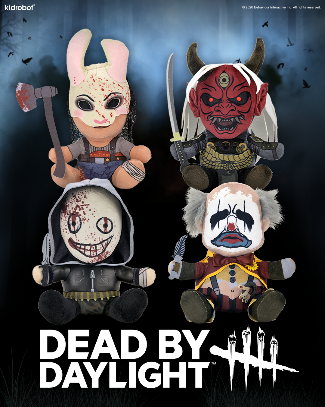 Dead by Daylight – The Huntress, The Clown, The Legion & The Oni Phunny Plush 4-Pack Bundle (PRE-ORDER)