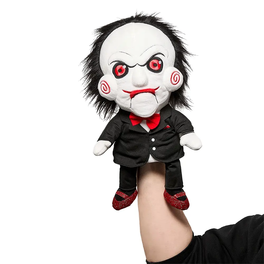 Image of SAW Billy the Puppet 13” Horror Plush Hand Puppet