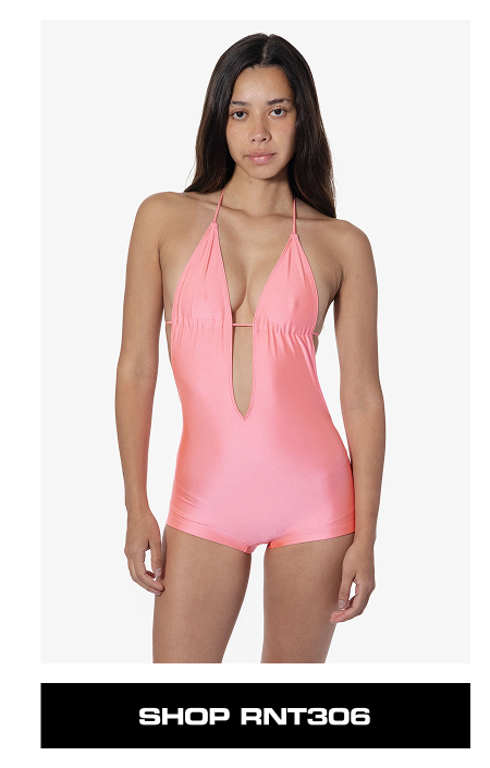 Nylon Tricot Maillot-V Swim Romper