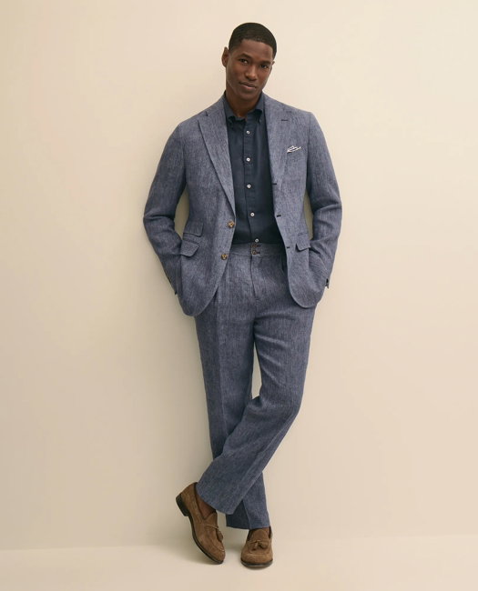 Image of Classic Fit Linen Twill Suit Pants