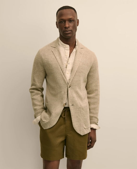 Image of Sweater Blazer In Linen-Cotton Blend