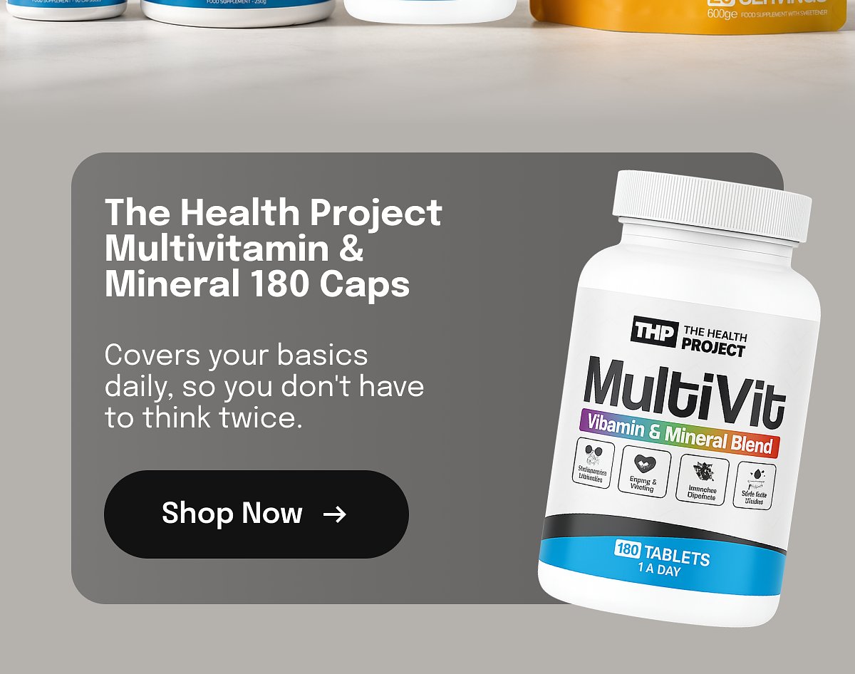 The Health Project Multivitamin & Mineral 180 Caps Covers your basics daily, so you don't have to think twice. Shop Now