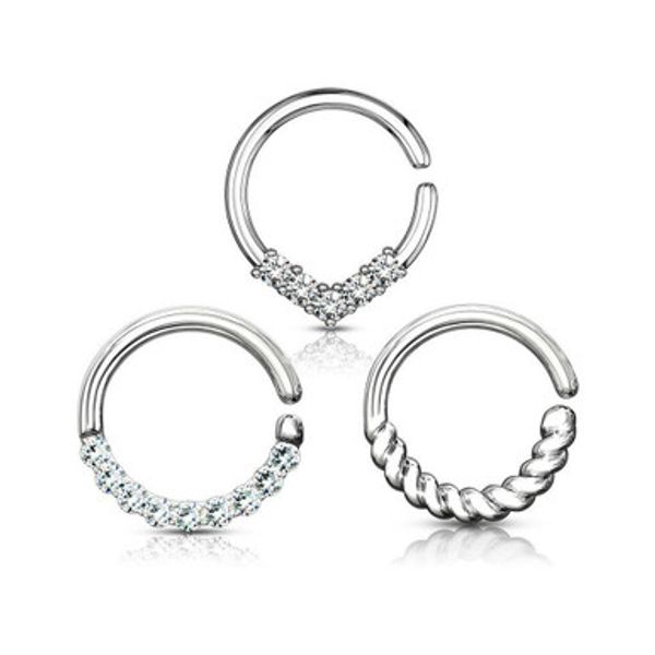 Bendable Fishtail Nose Stud Ring CZ Set 10PCS | Luxe Modz
