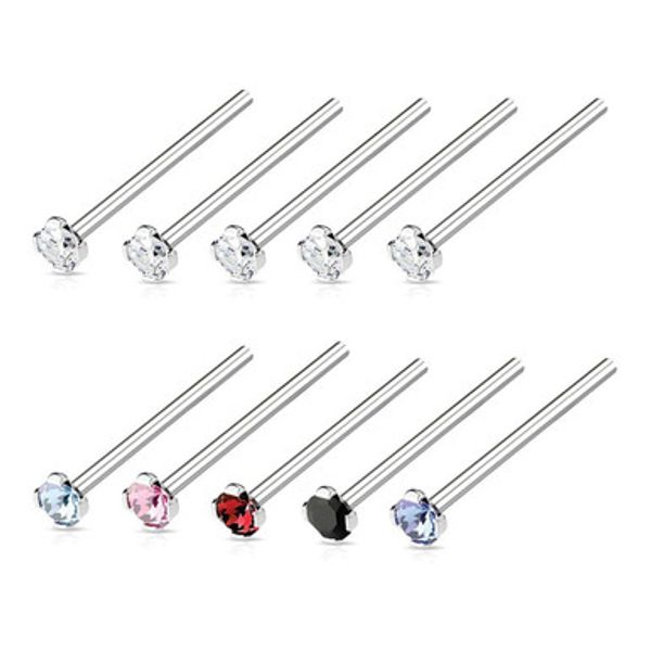 Bendable Fishtail Nose Stud Ring CZ Set 10PCS | Luxe Modz