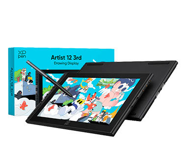 Tableta Gráfica XPPen Artist 12 3rd Pantalla FHD con X4 Lapiz 16K Niveles Negro