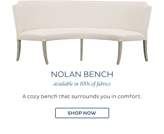 Nolan Bench (Available in 100s of fabrics) - A cozy bench that surrounds you in comfort. - Shop Now