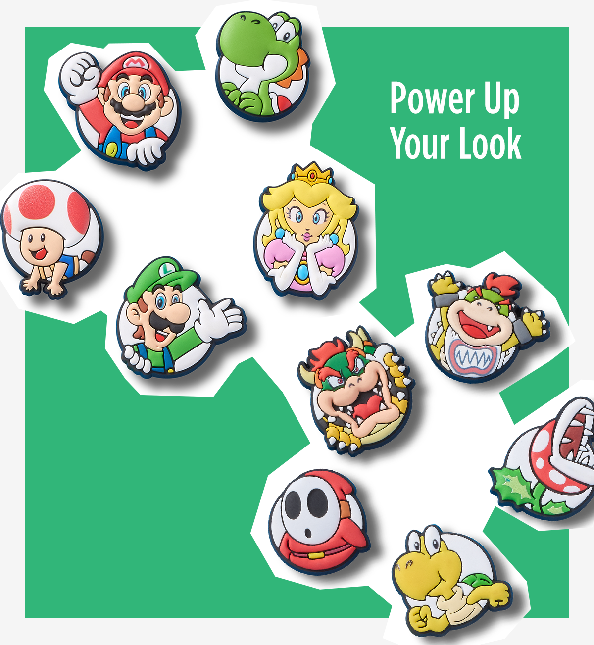 Power Up Your Look | Assorted Display of Mario Themed Jibbitz