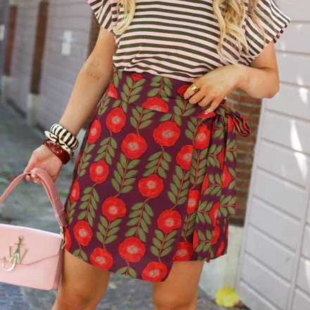 Hippie skirt purple red flower