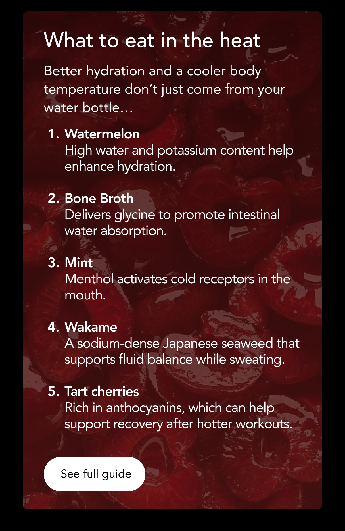 What to eat in the heat