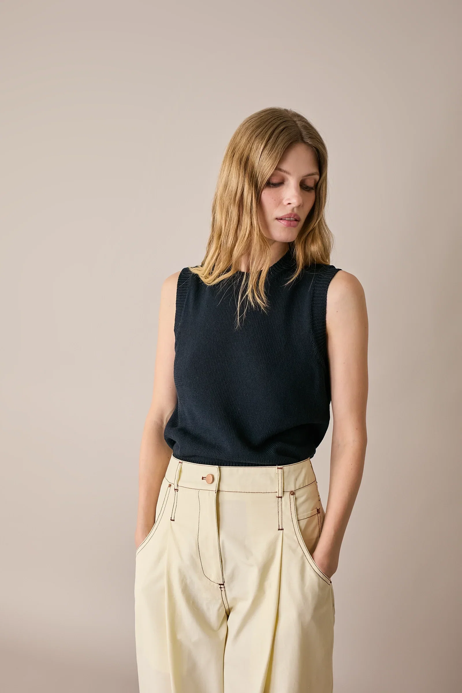 Image of Gilet sottile in cotone