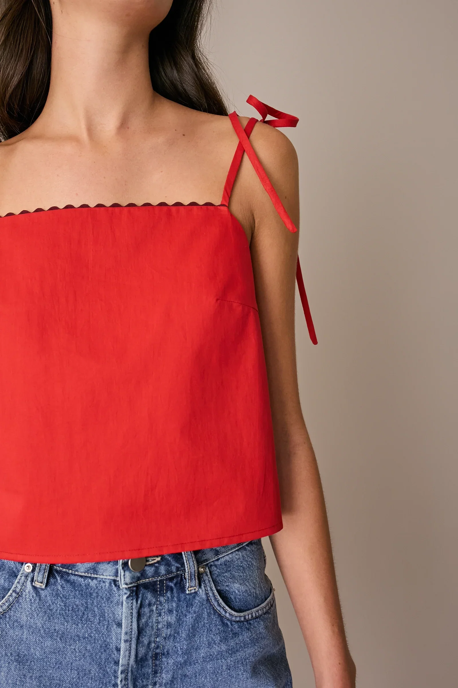 Image of Top in cotone con serpentina