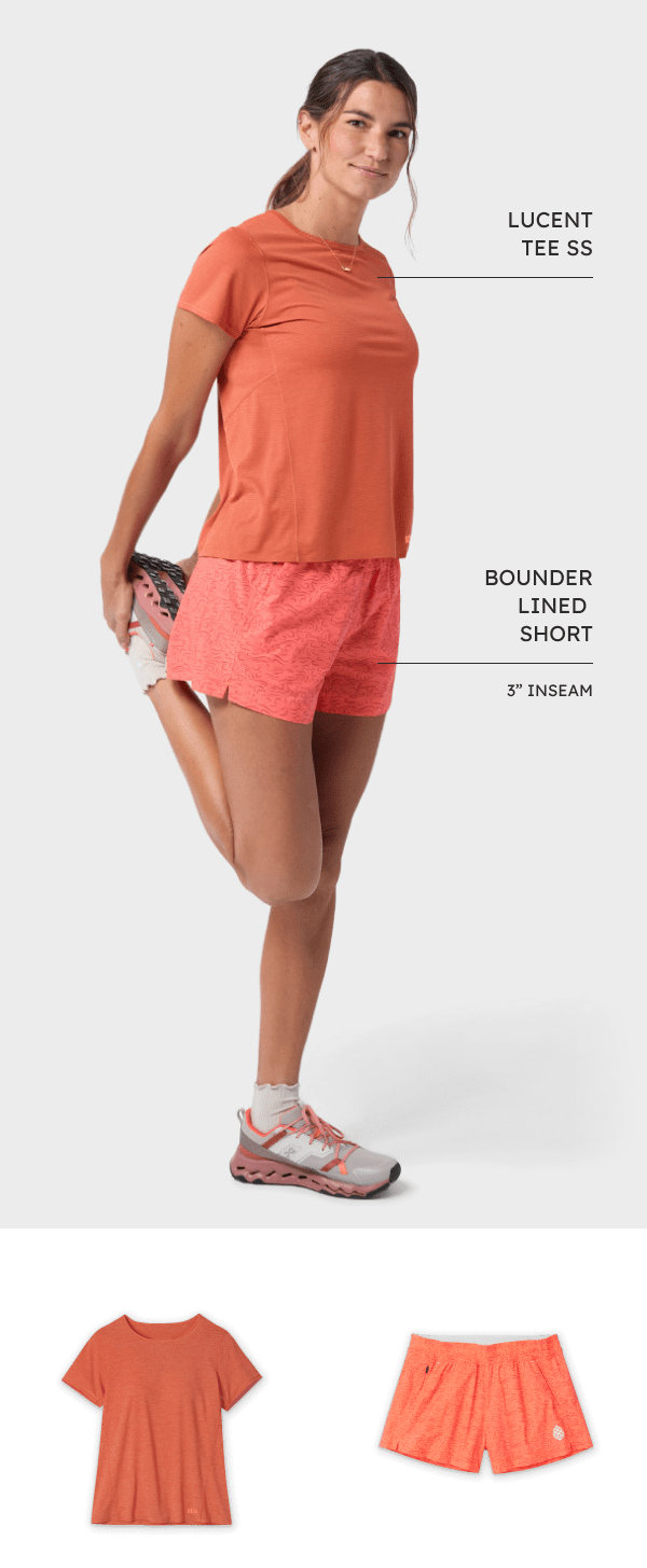 Women's Lucent Tee SS and Women's Bounder Lined Short