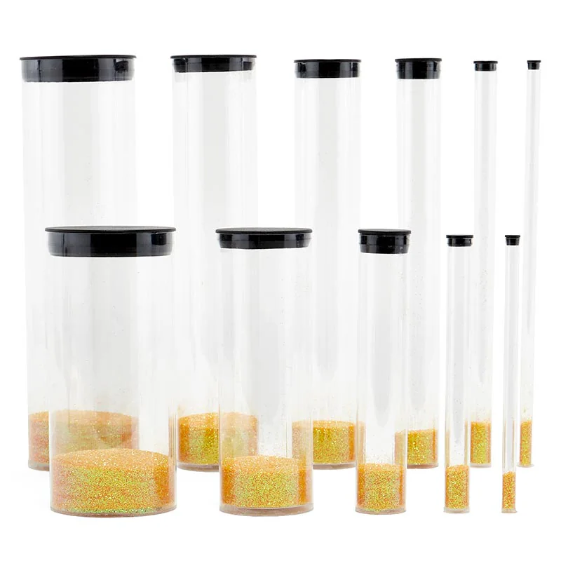 Clear Cylinder Containers & Caps