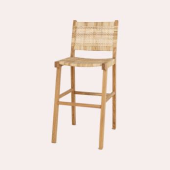 Madrisana Acacia and Rattan Bar Chair