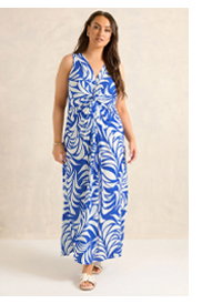 EVANS Curve Cobalt Blue Knot Front Maxi Dress