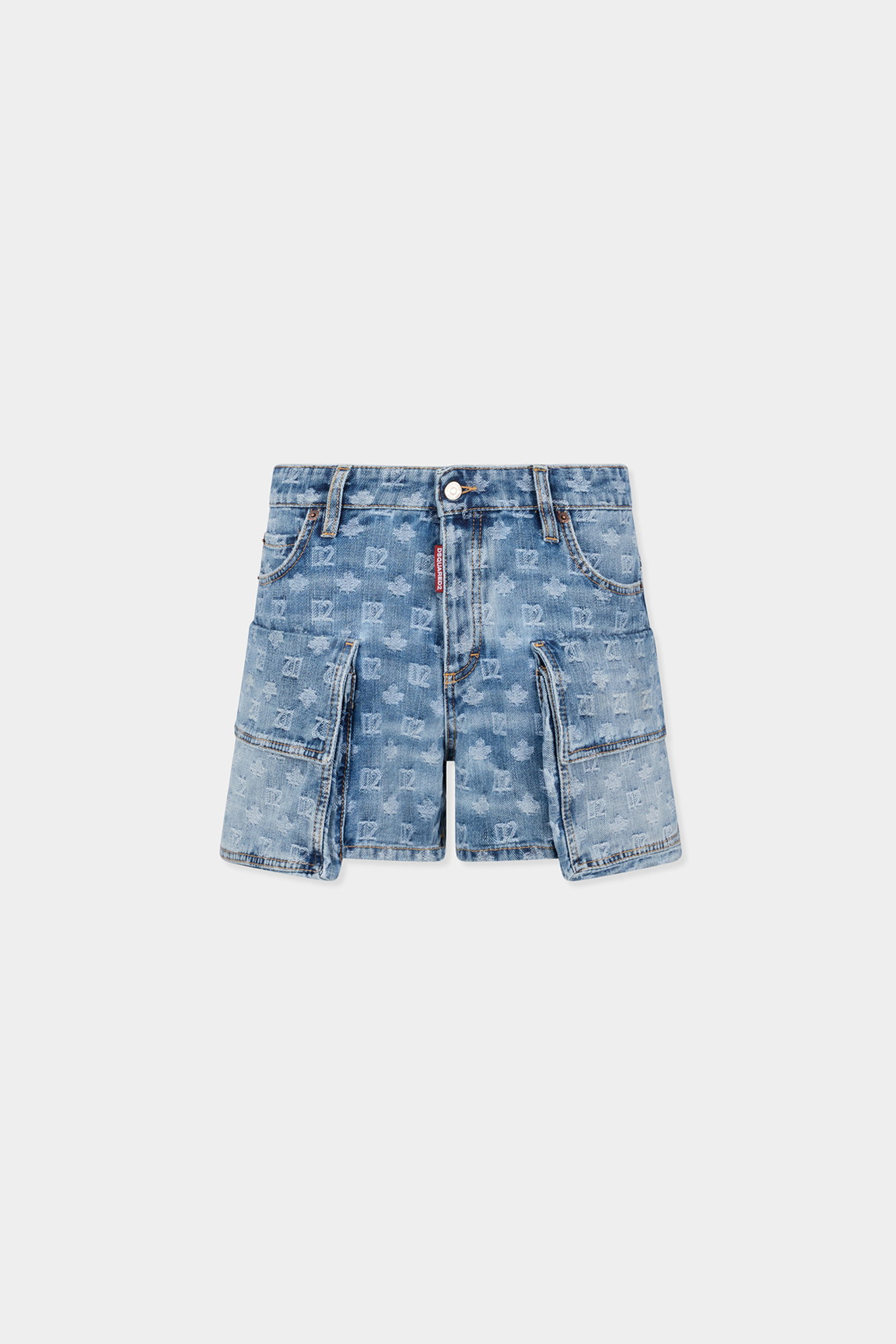Light Wash Utility Shorts