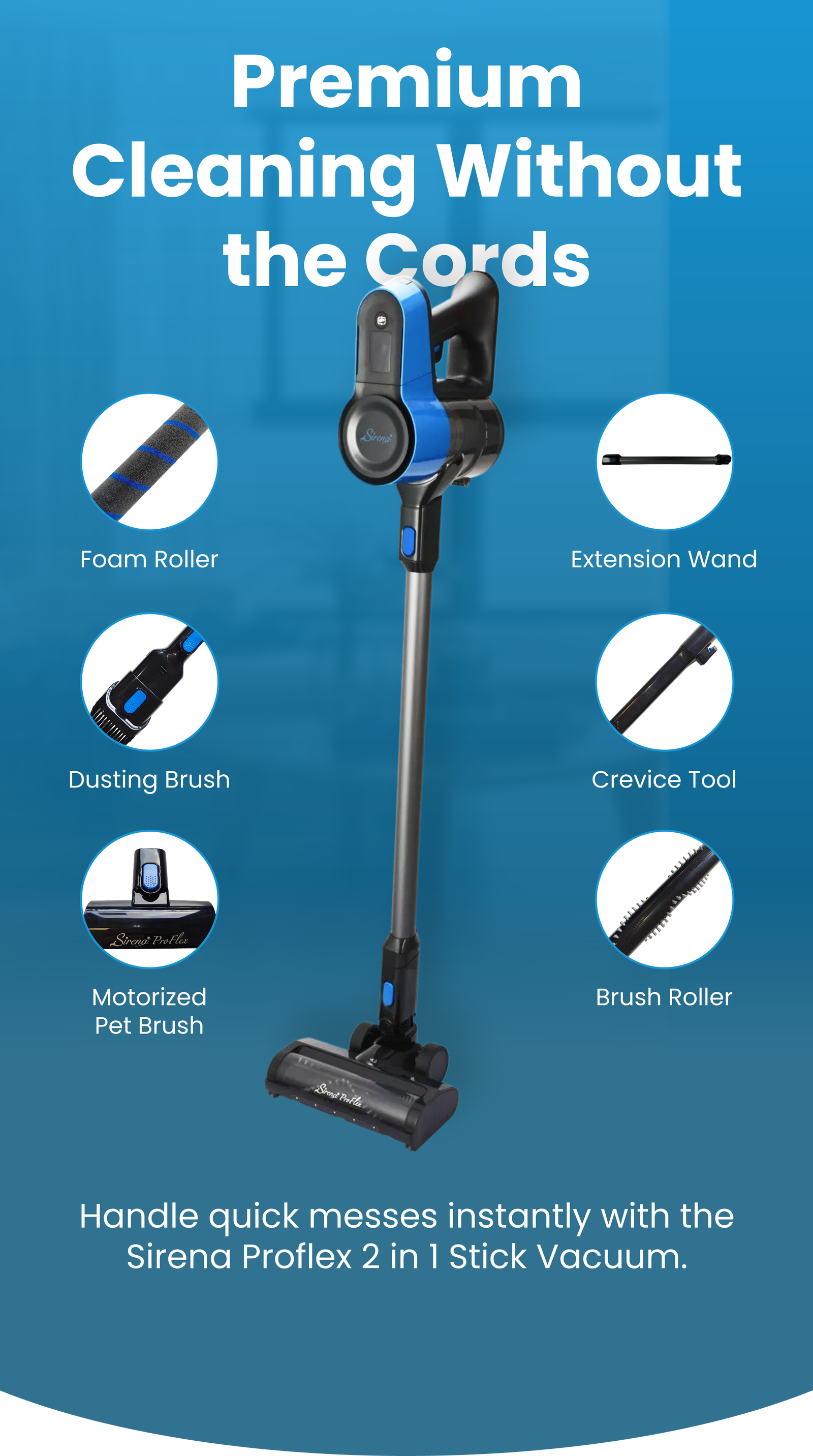 Shop the Sirena ProFlex Cordless Stick Vacuum