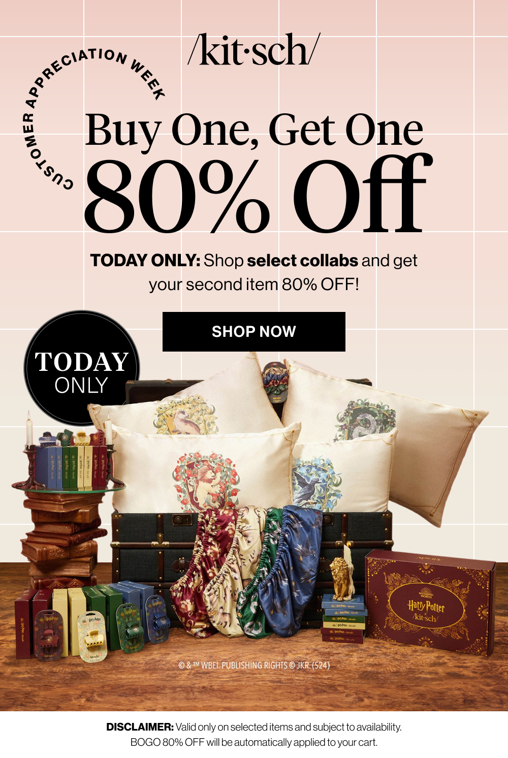 Buy One, Get One 80% Off TODAY ONLY: Shop select collabs and get your second item 80% OFF!