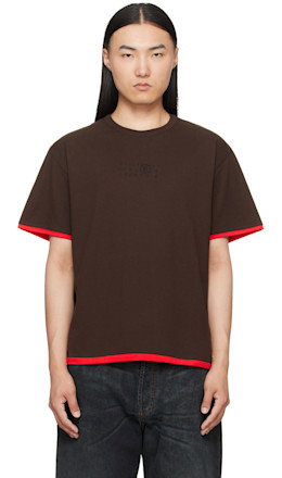 Brown Cotton Reversible T-shirt - MM6 Maison Margiela