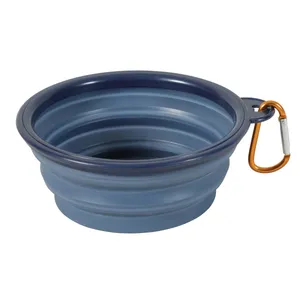 Gamelle en silicone pliable pour chien Bivouak 450ML bleue - Zolux