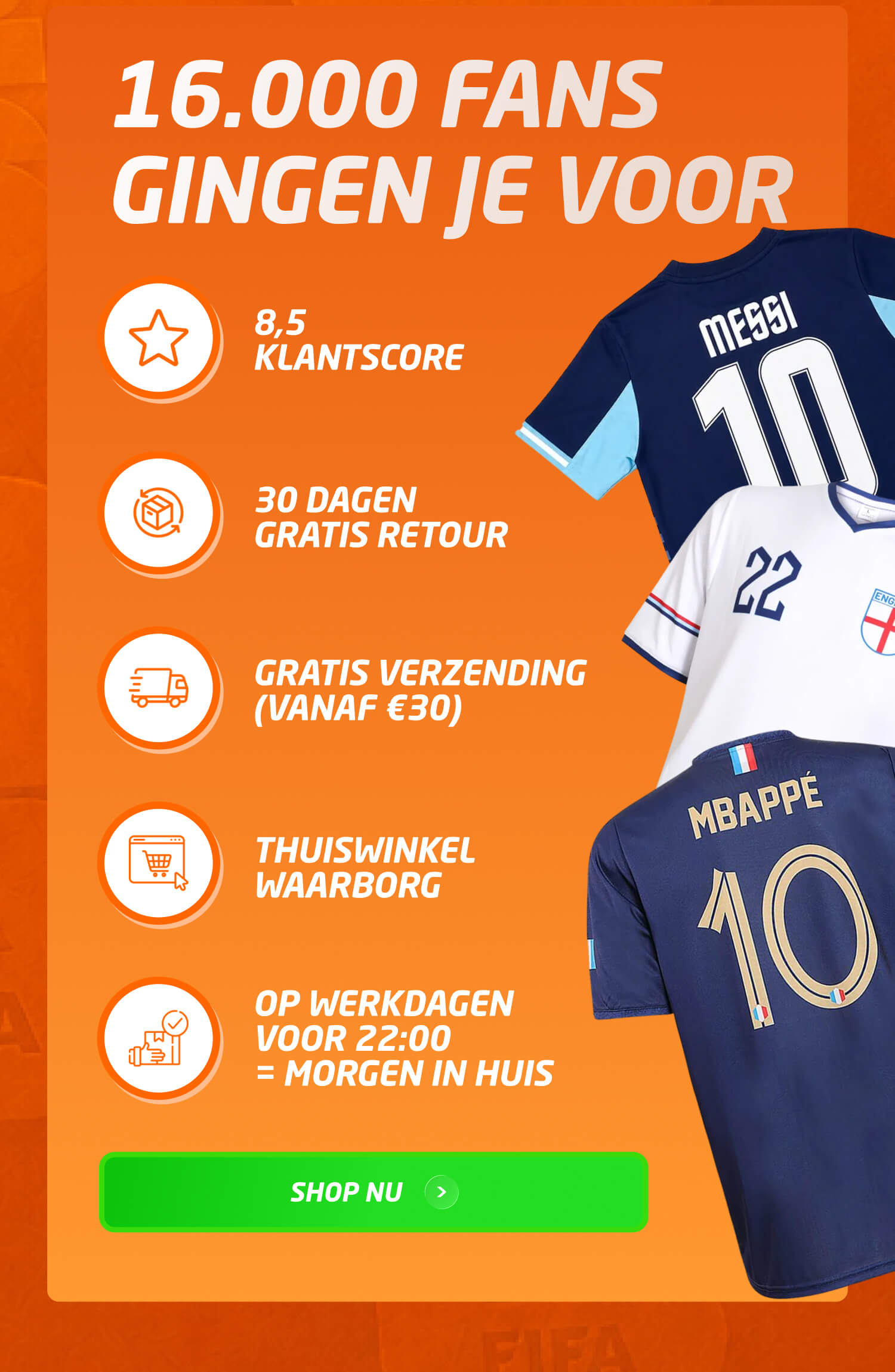 16.000 fans gingen je voor