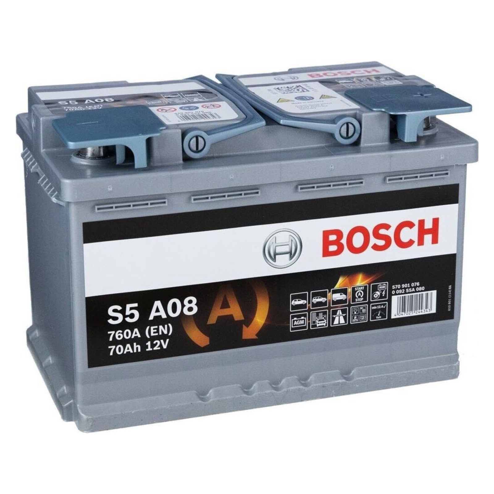 Bosch Batteria Auto Start&Stop AGM 0092S5A080 12v 70Ah 760A