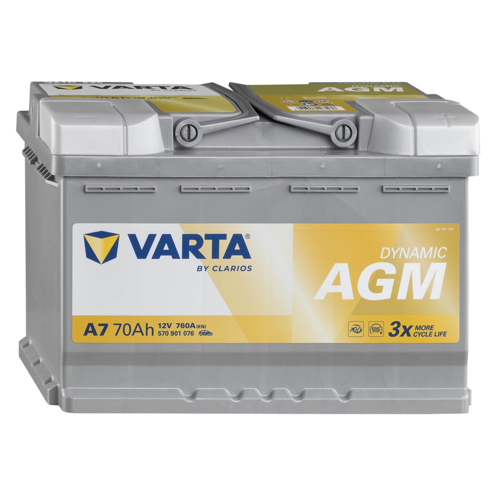 Batteria Varta A7 (ex E39) Start-Stop Plus 70Ah AGM 760A