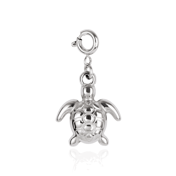 Silver Stainless Steel Turtle Charm