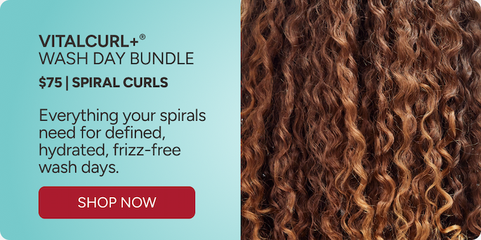 VitalCurl+® Wash Day Bundle  $75 | Spiral Curls - Everything your spirals need for defined, hydrated, frizz-free wash days. - Shop Now