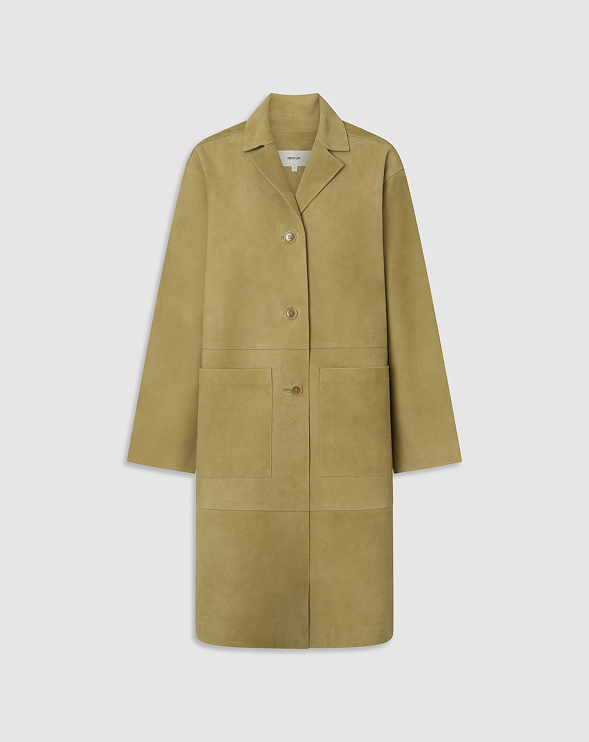 SUEDE COAT, SEPIA